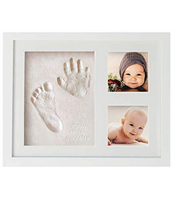 Baby Handprint and Footprint Memory Frame Kit | Clay and Photo Keepsake Registry or Shower Gift | First Impressions by WavHello | Includes Free Digital Content in The WavHello VoiceShare app