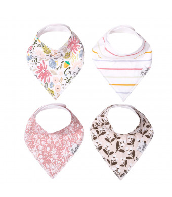 Baby Bandana Drool Bibs for Drooling and Teething 4 Pack Gift Set for Girls Olive by Copper Pearl