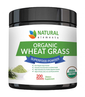 Wheatgrass Powder - USDA Certified Organic Wheat Grass Powder That Is Rich In Essential Amino Acids, Chlorophyll, Antioxidants, Fatty Acids, Minerals and Vitamins - US Grown - Vegan and Non-GMO Superfoods