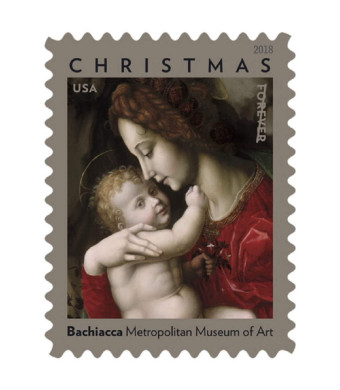 USPS Forever Stamp: Madonna and Child by Bachiacca Christmas (20 Stamps)