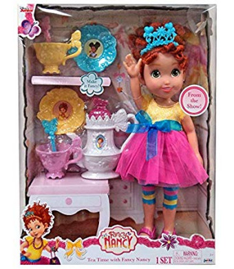 Fancy Nancy My Friend Doll in Signature Outfit, 15-Inches Tall Bonus 8pc Tea Set