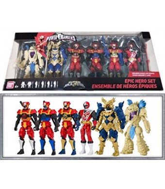 Power Rangers Super Ninja Steel Epic Hero Action Figure 6 Pack with Red Ranger