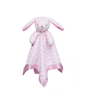 Pro Goleem Bunny Baby Lovey Stuffed Plush Lovie/Security Blanket for Girls Minky Dot Fabric Blankie Best Easter Day Gift for Newborn/Infant (Pink, 15)