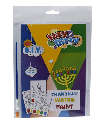 Izzy n' Dizzy Hanukkah Water Paint Art Kit - Includes 8" x 6" Board and Paint Brush - Chanukah Arts and Crafts - Gifts and Games