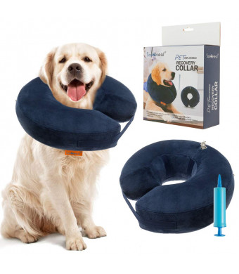 SCENEREAL Inflatable Recovery Collar for Dogs and Cats - Surgery Dog Collars E-Collar for Preventing Pets from Biting Licking Wound