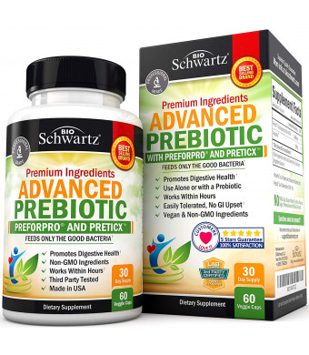 Prebiotics for Advanced Gut Health - Immune System Booster and Dietary Fiber - Fuels Good Bacteria Growth to Promote Digestive Health, Gas Relief and Digestion - Complement For Every Probiotics Supplement