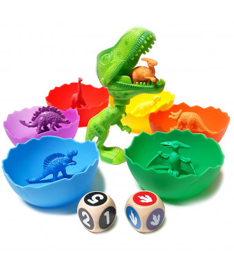 Jumbo Sorting and Counting Dinosaurs Matching Game - Educational Dinosaur Toys for 2 3 4 5 Year Olds with 54 Math Manipulatives, Dino Grabber, Toddler Games Dice, Toy Storage and Kids Activities eBook