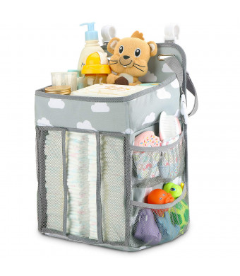 Hanging Diaper Caddy Organizer - Diaper Stacker for Changing Table, Crib, Playard or Wall | Nursery Organization and Baby Shower Gifts for Newborn