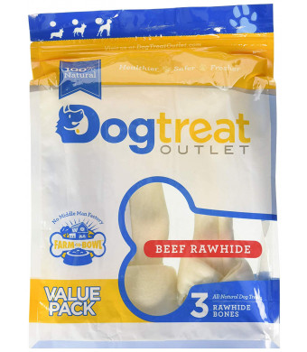 Large Sized Rawhides for Dogs, Rawhide Dog Bones are Made from Pure 100% Cattle. Long Lasting Dog Chew Designed for Aggressive Chewers Large Dogs -Dog Treat Outlet-