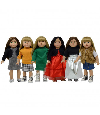 18 Inch Doll Clothes Set of 11 pc for American Girl Doll Clothing - Fits 18 Inch Dolls