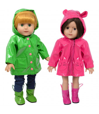 18 Inch Doll Clothes Raincoat and Doll Boots - Set of 2 Doll Clothing fits American Girl Dolls