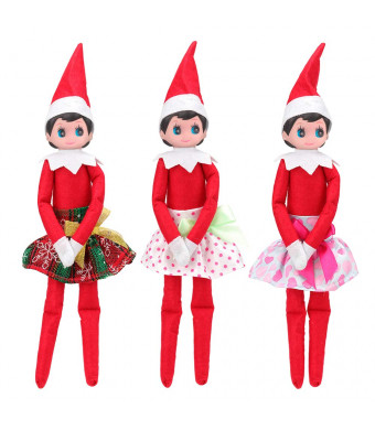 Mylass 3 Pcs Skirts Set EU CE-EN71 Certified Include Christmas Clothes Party Grown Outfits for Elf on The Shelf Doll