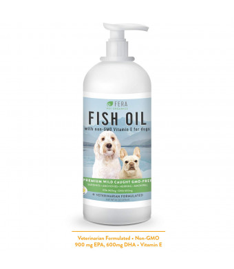 Fish Oil For Dogs - Omega 3 Fatty Acids Supplement Supports Joint, Immune, Heart, Skin, Coat Health - Pure Wild Caught Non GMO Sardine, Anchovy, Mackerel - Highest All Natural EPA DHA