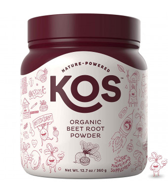KOS Organic Beet Root Powder - Premium Raw Beet Root Powder USDA Vegan Plant Based Ingredient, 360g (12.7oz)