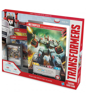 Transformers TCG Metroplex Deck | Foil Titan-Sized Character Card: 44 Cards Incl. Scamper, Six Gun, Slammer