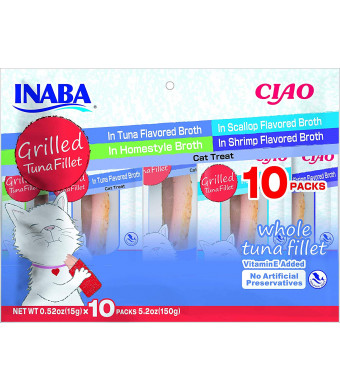 INABA Ciao Grilled Chicken and Tuna Fillets in Broth Cat Treats