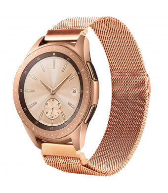 Maxjoy Compatible Galaxy Watch 42mm Bands, 20mm Milanese Loop Mesh Stainless Steel Replacement Strap for Samsung Galaxy Watch 42mm/Gear Sport/Gear S2 Classic Smartwatch Rose Gold