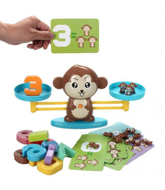 BIMOUR Board Game Monkey Match Math Balancing Scale Number Balance Children Educational Toy to Enlightenment Digital Addition and Subtraction