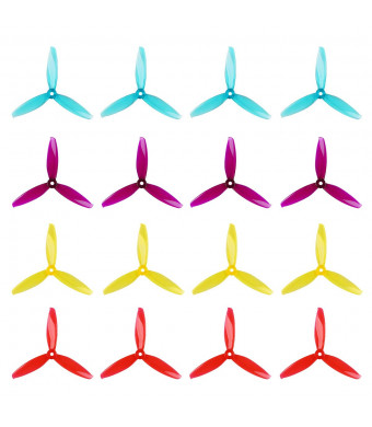 16pcs Gemfan 5043 3-Blade Propeller WinDancer 5 inch 5043 Tri-Blade Props CW CCW for 210 220 250 280 Freestyle FPV RC Drone Quadcopter Frame 2205 2206 2207 2306 5mm Shaft Motors (5043 Prop(16pcs))