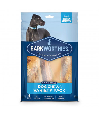 Barkworthies Healthy Dog Treats and Chews Variety Pack - Protein Rich, All Natural Rawhide Alternative - Highly Digestible - Promotes Dental Health - Great Gift for All Dogs