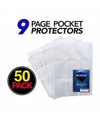 50 Sheets of 9 Pocket Page Protectors for Pokemon Cards and Magic The Gathering Cards, etc.
