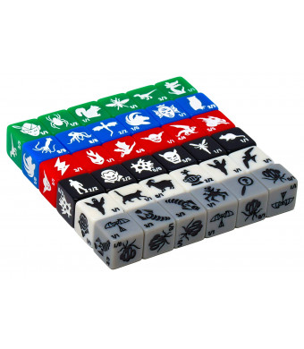 Monster Rocks: 36 Token dice . 6X of Each Color. Great for Magic The Gathering.