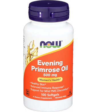 NOW Supplements, Evening Primrose Oil 500 mg with Naturally Occurring GLA (Gamma-Linolenic Acid), 100 Softgels