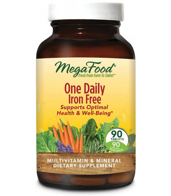 MegaFood, One Daily Iron Free, Supports Optimal Health and Wellbeing, Multivitamin and Mineral Supplement, Vegetarian, 90 Tablets (90 Servings)