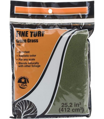 Woodland Scenics Turf 18 to 25.2 Cubic Inches-Green Grass - Fine