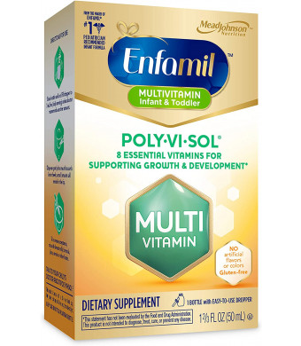 Enfamil Poly-Vi-Sol Liquid Multivitamin Supplement for Infants and Toddlers, 50 mL dropper bottle (Packaging May Vary)