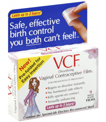 VCF Vaginal Contraceptive Film, Single Sealed Films, 9 ct.