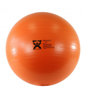 CanDo Deluxe ABS Inflatable Exercise Ball, Orange, 21.6"