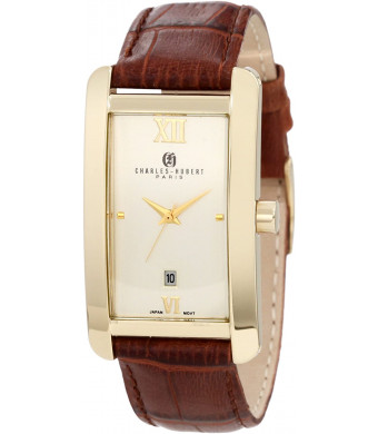 Charles-Hubert, Paris Men's 3670-G Classic Collection Gold-Plated Stainless Steel Watch