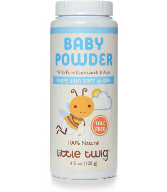 Little Twig All Natural Baby Powder, Unscented, 4.5 Fluid Oz