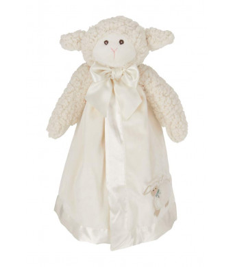 Bearington Baby Lamby Snuggler, White Lamb Plush Stuffed Animal Security Blanket, Lovey 15"