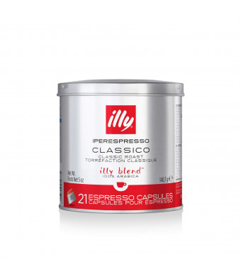 illy Coffee, iperEspresso Capsule, Classico Medium Roast Espresso Pods, Compatible with illy iperEspresso Machines, 21 ct (Packaging may Vary)