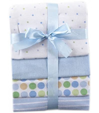 Luvable Friends Unisex Baby Cotton Flannel Receiving Blankets, Blue, One Size