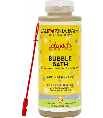 California Baby Calendula Bubble Bath | No Tear | Pure Essential Oils for Bathing | Hot Tubs, or Spa Use | Moisturizing Organic Aloe Vera and Calendula Extract |(13 fl. ounces)