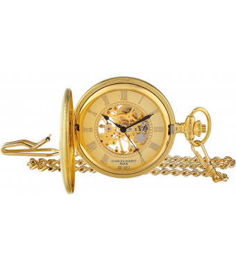 Charles Hubert 3861-G Gold-Plated Mechanical Pocket Watch