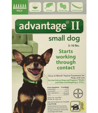Bayer Animal Health Advantage II for Dogs 10 lbs and Under 6 Pack