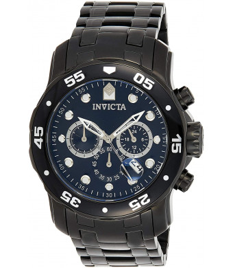 Invicta Men's 0076 Pro Diver Collection Chronograph Black Ion-Plated Stainless Steel Watch