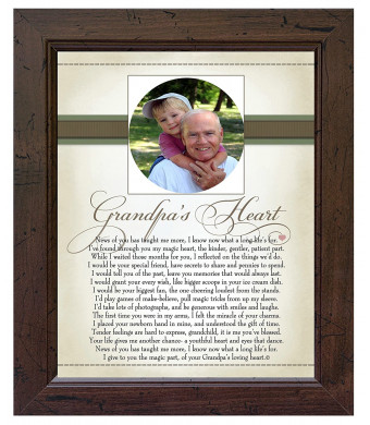 The Grandparent Gift Heart Collection 8x10 Picture Frame, Grandpa's Heart Poem