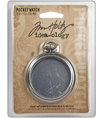 Pocket Watch by Tim Holtz Idea-ology, 1 Piece, 2-1/2 Inches, Metal and Plastic, Antique Nickel Finish, TH92910