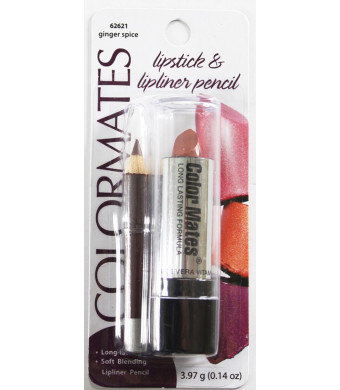 Color Mates Lipstick with Lipliner Pencil, 62621 Ginger Spice