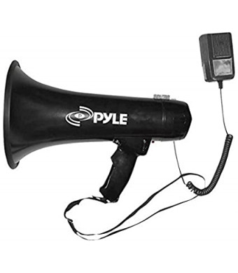 Pyle Megaphone Speaker PA Bullhorn - Built-in Siren 40 Watts Adjustable Vol Control and 1000 Yard Range - Football Soccer Baseball Hockey Basketball Cheerleading Fans Coaches and Safety Drills - PMP43IN