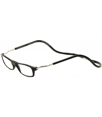 CliC XXL Adjustable Front Magnetic Connect Expandable Reading Glasses; Black +2.00