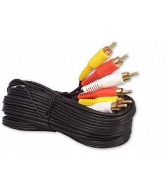 Your Cable Store 25 Foot RCA Audio/Video Cable 3 Male to 3 Male