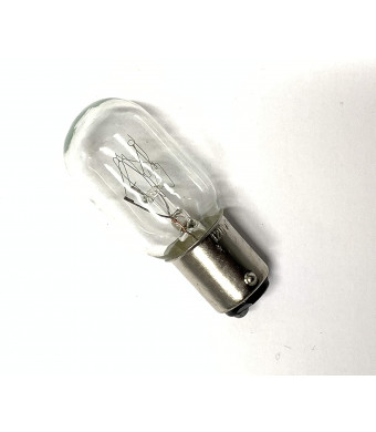 Generic Compatible with/Replacement for Light Bulb, Kenmore, short glass light bulb, 15W bayonet base, push in and twist, 2 posts on bottom of bulb