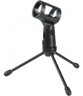 Gator Frameworks Mini Tripod Desktop Microphone Stand with Clip for Wireless Mics and Collapsible Legs (GFW-MIC-0251)