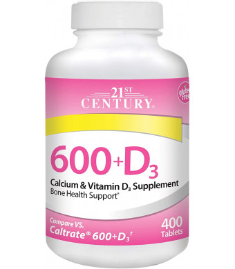 21st Century Calcium Plus D Supplement, 600 mg, 400 Count